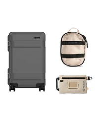 Pelican Atx 22" Waterproof Wheeled Carry-On Travel Hard Case, Charcoal, Bundle with Pcs ModPak Packing Cube and Spm ModPak Storage Pouch