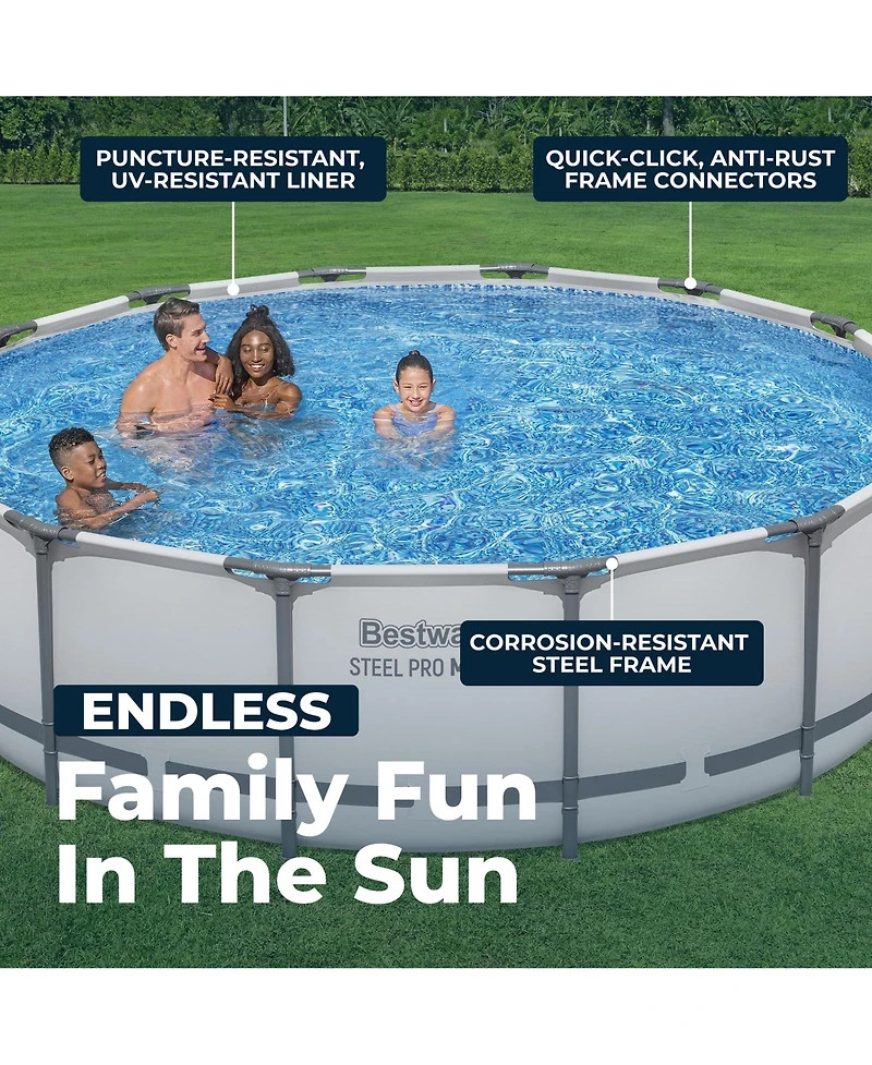 Bestway Steel Pro Max 14' x 42" Above Ground Outdoor Swimming Pool Set