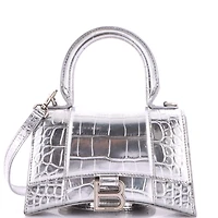 Pre-Owned Balenciaga Xs Hourglass Top Handle Bag Embossed Leather