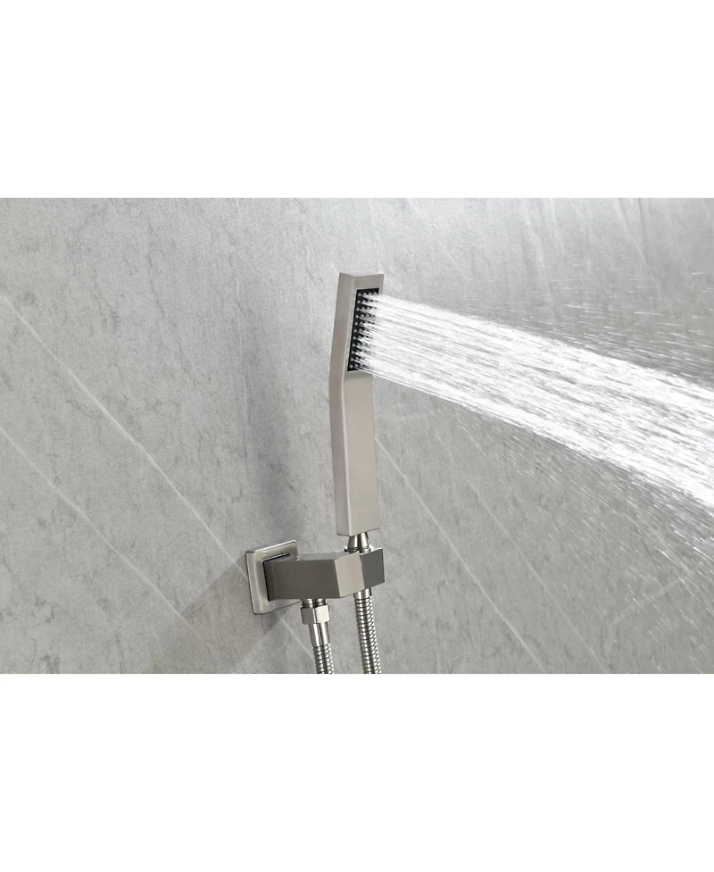Busdays 12 Inch Square Rain Shower Head with Handheld Showerhead (Without control valve)