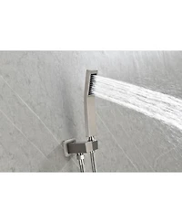 Busdays 12 Inch Square Rain Shower Head with Handheld Showerhead (Without control valve)