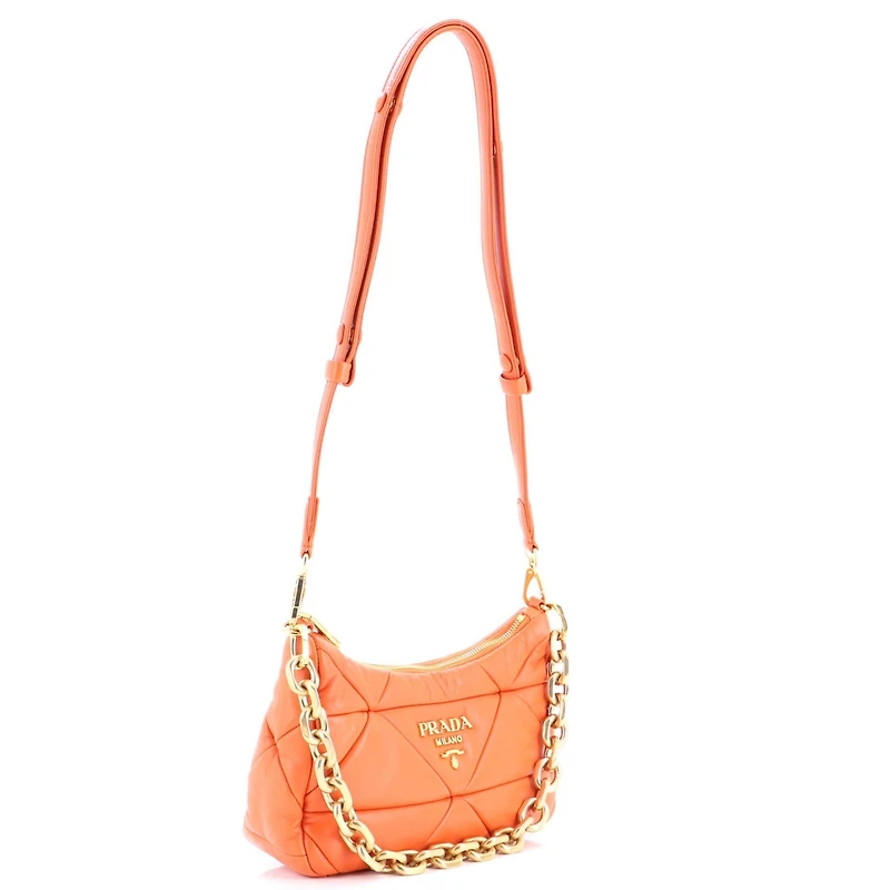 Pre-Owned Prada System Convertible Shoulder Bag Quilted Nappa Leather