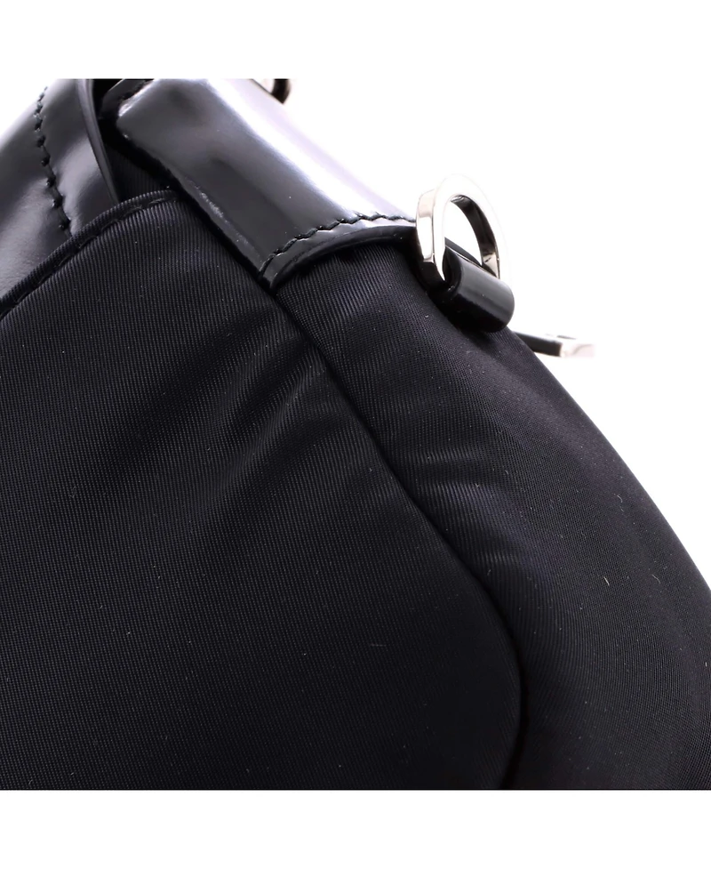 Pre-Owned Prada Buckle Pocket Crossbody Bag Spazzolato Leather and Tessuto