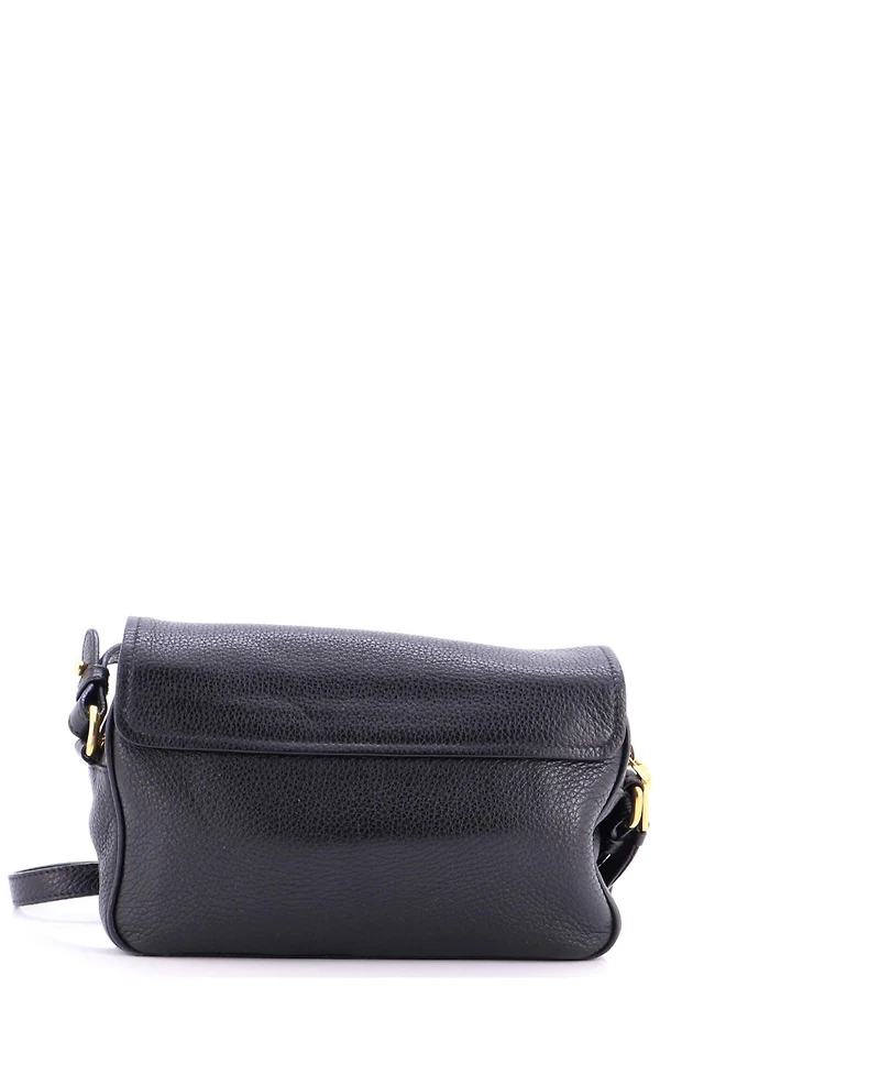 Pre-Owned Prada Small Flap Zip Crossbody Bag Vitello Phenix