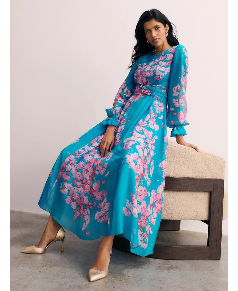 The Fold Women's Portofino Silk Chiffon Dress