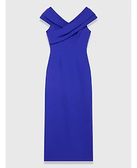 The Fold Women's Bodycon Short Sleeve V-Neck Midi Dress