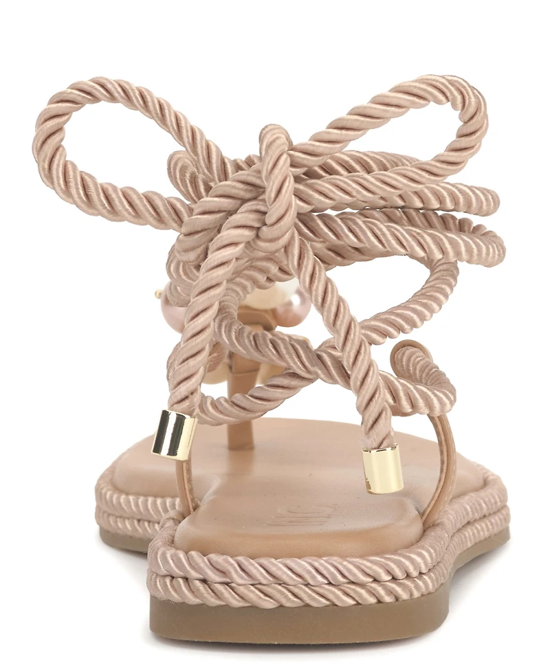 I.n.c. International Concepts Women's Marva Rope Lace-Up Flat Sandals, Macy's Exclusive