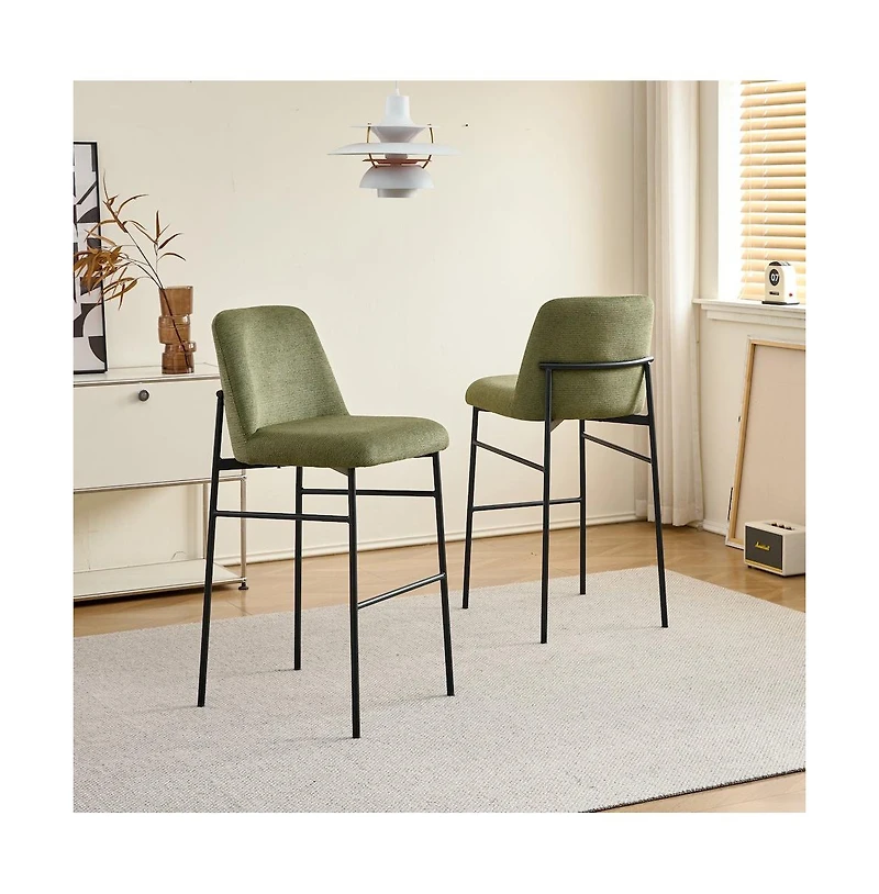 New Classic Furniture Erik Metal and Fabric Bar Chair (Set of 2)