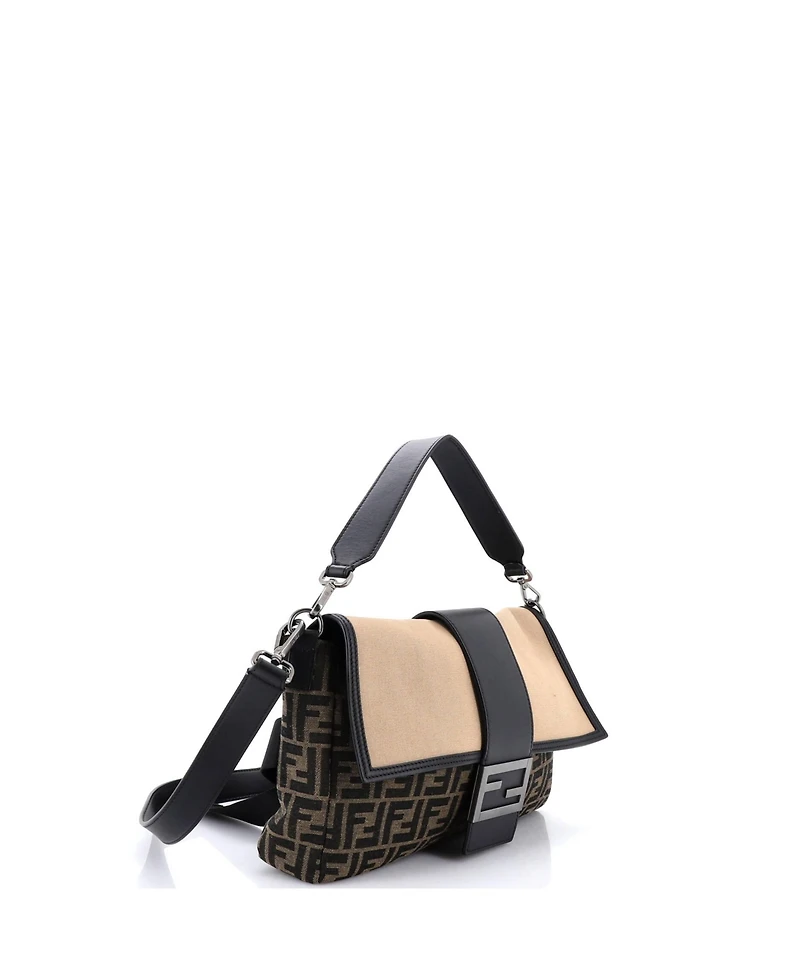 Pre-Owned Fendi Large Baguette Convertible Belt Bag Zucca Canvas with Canvas and Leather