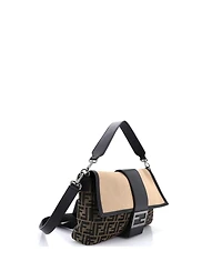 Pre-Owned Fendi Large Baguette Convertible Belt Bag Zucca Canvas with Canvas and Leather