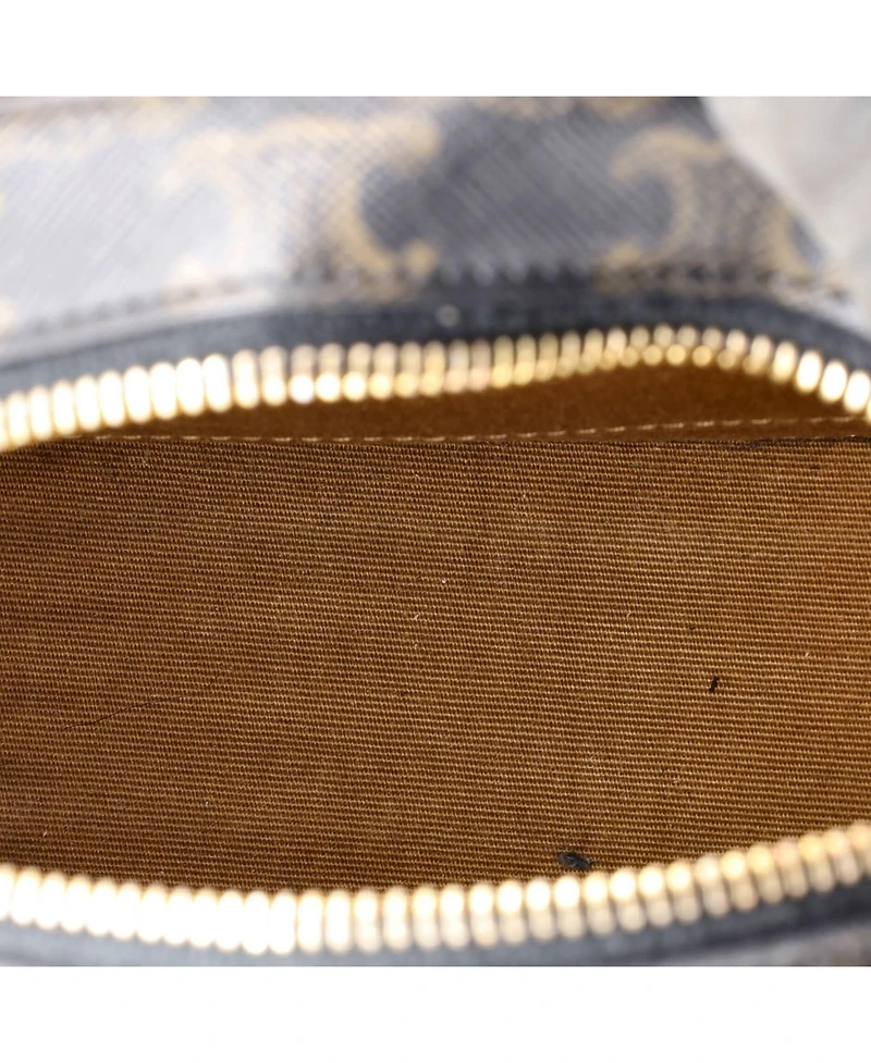 Pre-Owned Celine Triomphe Oval Crossbody Bag Triomphe Coated Canvas and Leather