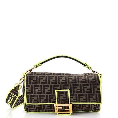 Pre-Owned Fendi Large Baguette Nm Bag Zucca Canvas