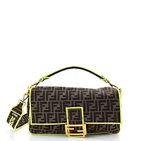 Pre-Owned Fendi Large Baguette Nm Bag Zucca Canvas