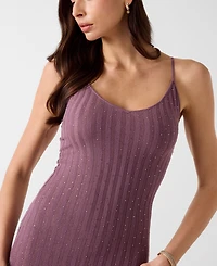 Guess Women's Sleeveless Sheer Skirt Meena Ribbed Maxi Dress