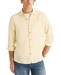 Nautica Men's Classic-Fit Long-Sleeve Button-Up Solid Linen Shirt