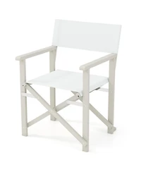Sugift Folding Director Chair with Acacia Wood Frame and Washable Oxford Fabric