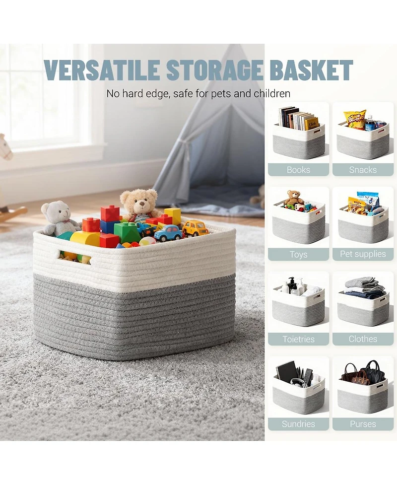 Gnuadz 5 Pack Woven Storage Baskets Cotton Rope Organizer Gift Basket