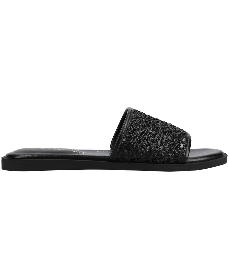 Journee Collection Women's Prisilla Single Band Slide Flat Sandals