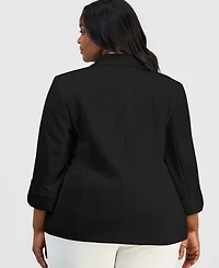 Anne Klein Essentials Plus 3/4-Sleeve One-Button Jacket