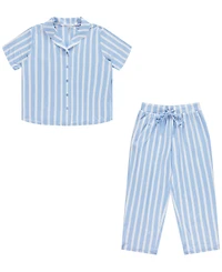 Flora by Nikrooz Women's Gabbie Notch Collar Shirt and Capri Pajama Pants, 2-Piece Set