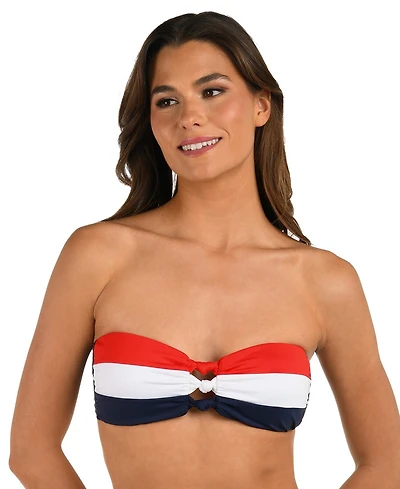 La Blanca Women's Americana Knot Front Bandeau Top