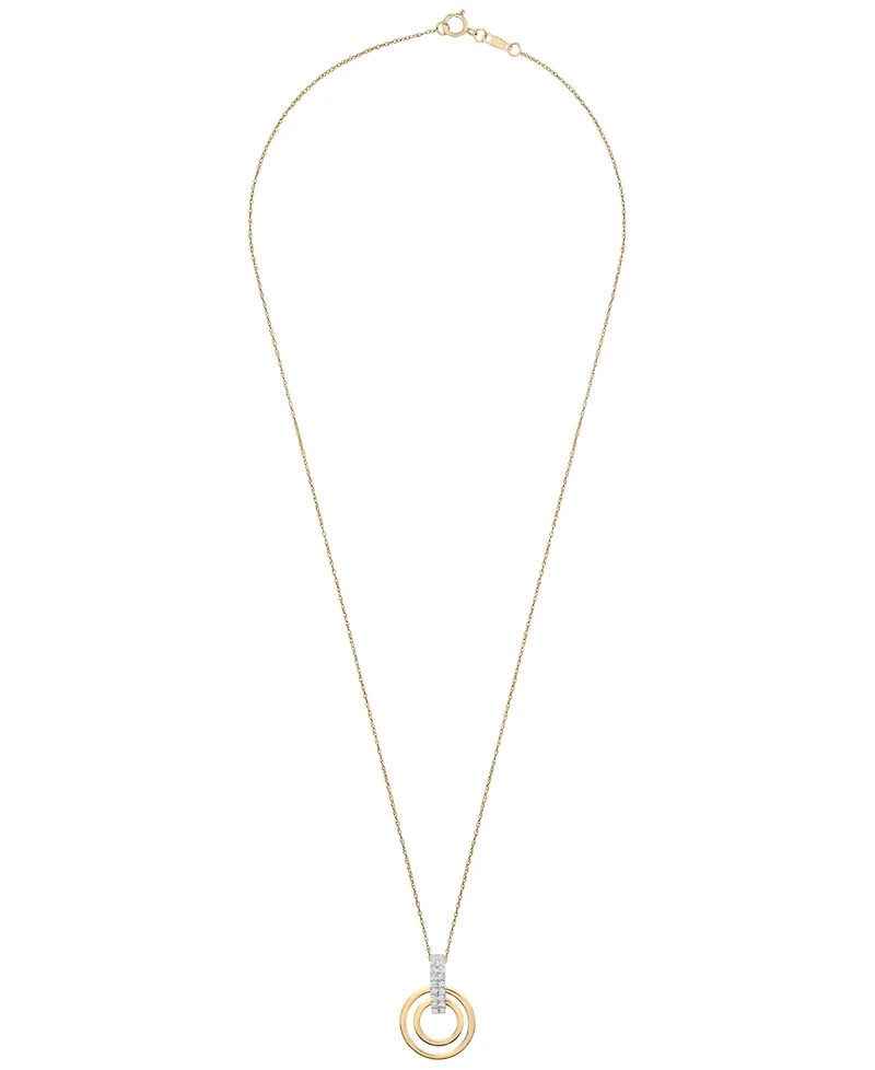Macy's Diamond Circle Pendant Necklace (1/10 ct. t.w.) in 10k Yellow Gold