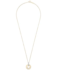 Macy's Diamond Circle Pendant Necklace (1/10 ct. t.w.) in 10k Yellow Gold