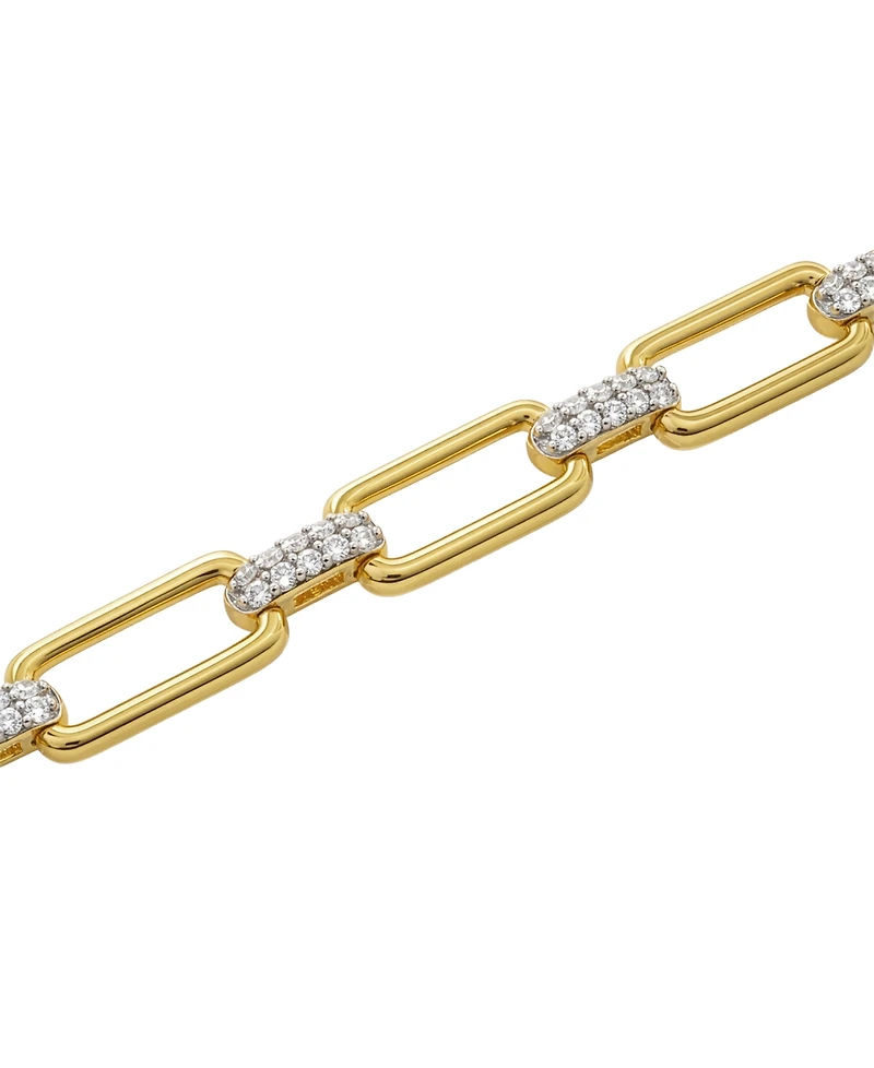 Macy's Diamond Link Bracelet (1/2 ct. t.w.) in 14k Gold Over Sterling Silver