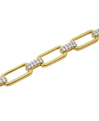 Macy's Diamond Link Bracelet (1/2 ct. t.w.) in 14k Gold Over Sterling Silver
