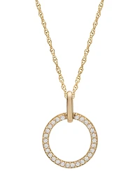 Macy's Diamond Circle Pendant Necklace (1/6 ct. t.w.) in 10k Yellow Gold