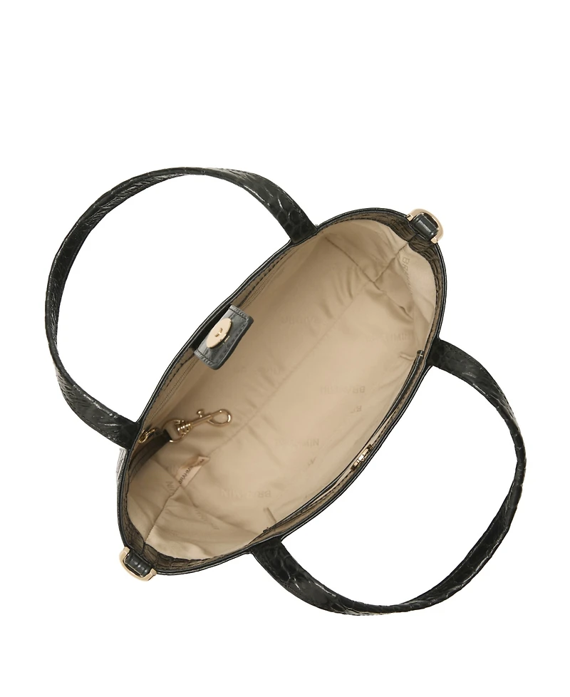 Brahmin Mona Alba Small Leather Crossbody Tote Handbag