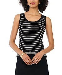 Vince Camuto Women's Cotton Ribbed Striped Tank Top