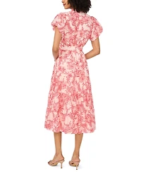 Vince Camuto Women's V-Neck Printed Midi Dress