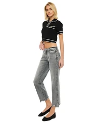 KanCan Women's Chai Mid-Rise Cropped Straight Jeans