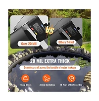 Sugift 10 x 13 feet Lldpe Pond Liner 20 Mil Thick Flexible Fish Pond Liner
