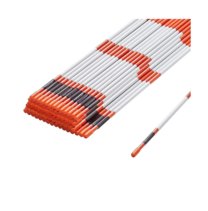 Sugift 48 inches Driveway Markers 100 Pack 0.31 in Diameter Reflective Snow Stakes