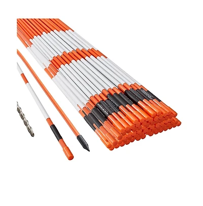 Sugift 48 inches Driveway Markers 100 Pack 0.31 in Diameter Reflective Snow Stakes