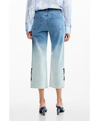 Desigual Women's Embroidered culotte jeans