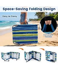 Gymax 2PCS Tanning ChairPortable Chaise Lounge Chair w/4-Position Adjustable Backrest