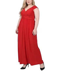 Ny Collection Plus Ruched Empire Maxi Dress