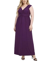 Ny Collection Plus Size Ruched Empire Maxi Dress