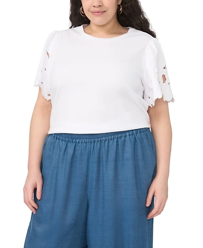 Vince Camuto Plus Crewneck Pull-On Top