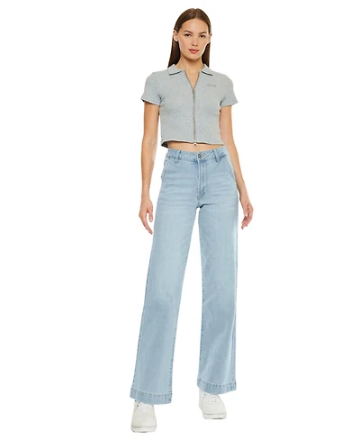 KanCan Women's Celine Ultra High-Rise Wide Jeans