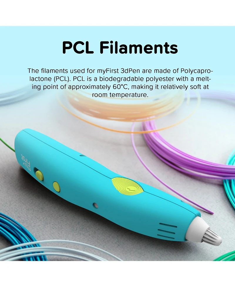 myFirst 3dPen Make - Multi Speed Printing Pen with 6 Pla Filament Colors, Stencil Book, Charger For Kids Red