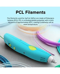 myFirst 3dPen Make - Multi Speed Printing Pen with 6 Pla Filament Colors, Stencil Book, Charger For Kids Red
