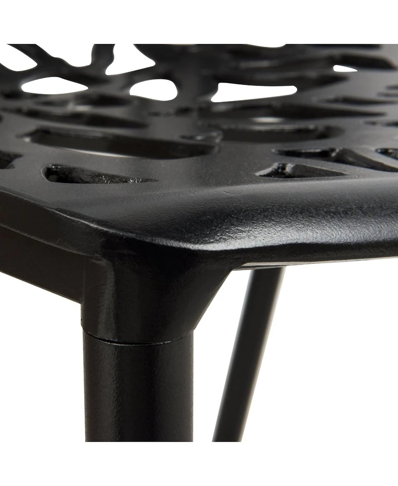 LeisureMod Devon Patio Dining Chair, Aluminum Stackable Design Side Weather Resistant Metal No Assembly, Uv Protected
