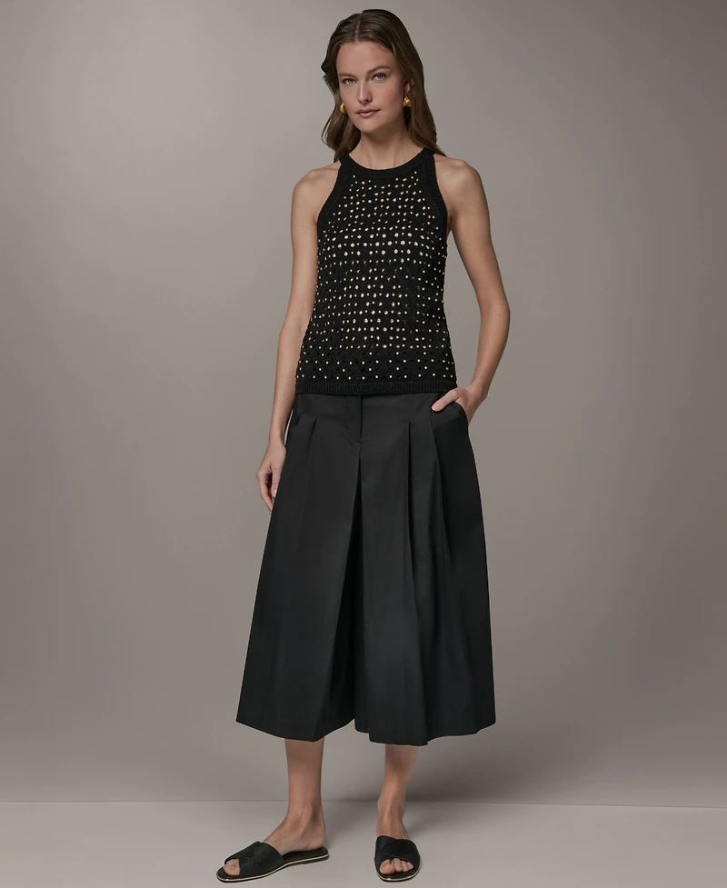 Donna Karan New York Women's Halter Crewneck Hotfix Sweater