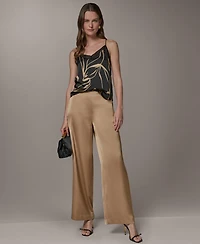 Donna Karan New York Women's Wide-Leg Mid-Rise Full Pants