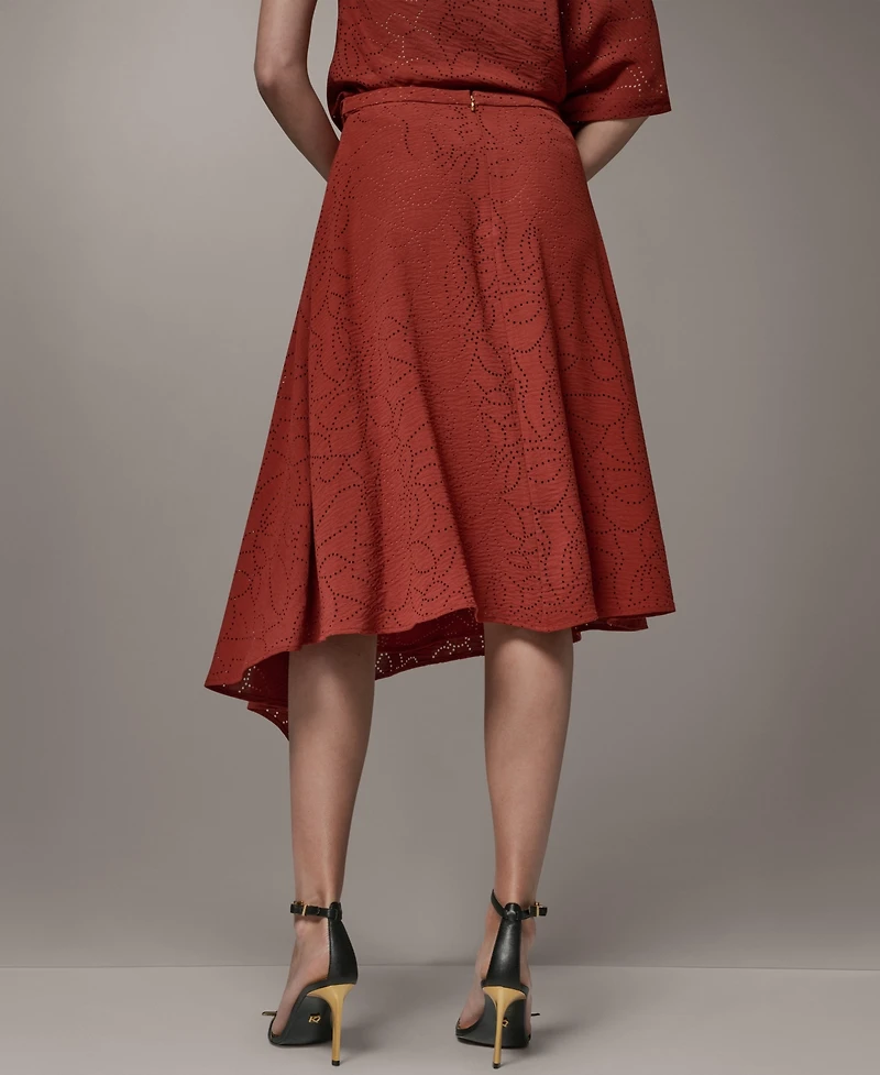 Donna Karan New York Women's Laser Cut High-Low Skirt