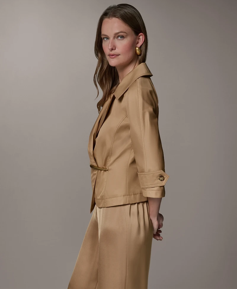 Donna Karan New York Women's Notch Lapel Bar Hardware Jacket